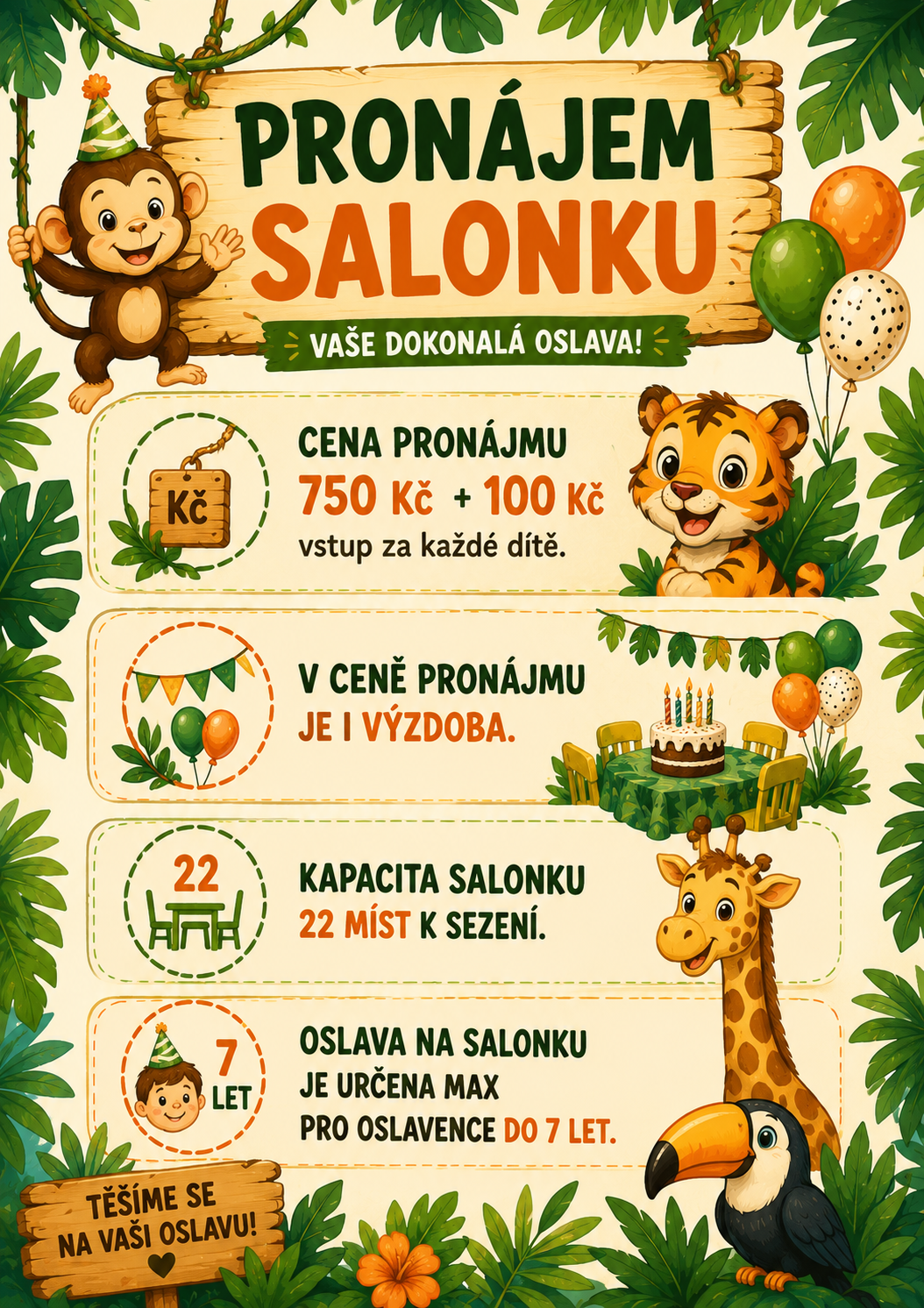 Pronájem salonku